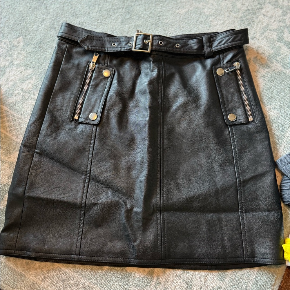 Top shop faux leather miniskirt